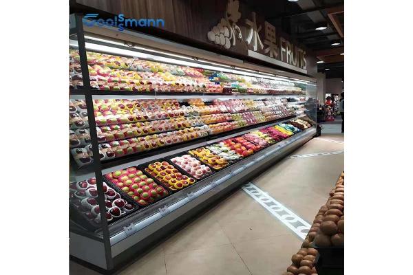 Customizable Open Display Chiller Fruit Vegetable Beverage Cabinet Freezer 1.25m Wide
