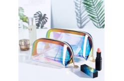 China Polychrome Cosmetic Bag Transparent Holographic Fabric supplier