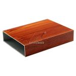 Bright Wood Grain Aluminium Tube Profiles Rectangular 6000 Series T5 Temper for sale
