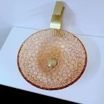 Custom Glass Shallow Round Vessel Sink Large Modern Round Crystal