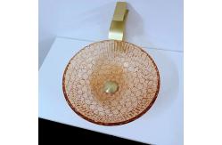 China Custom Glass Shallow Round Vessel Sink Large Modern Round Crystal supplier