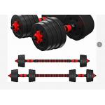 Black Adjustable 10kgs Rubber Coated Cement Dumbbell for sale