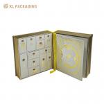 Luxury Skin Care Advent Calendar Box Classic Collector's Book Design with Gold Foil Logo for Christmas for sale