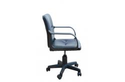 China Black Leather Home Office Computer Chair Mid Back With Nylon Armrest 8.6KG supplier