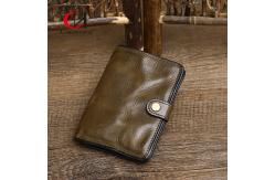 China 5.8 Inches Length Genuine Leather Purse Standard Width For Business Meeting supplier