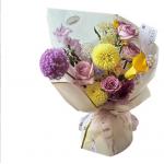 DIY Flower Shop Art Qixi Golden Ion Flower Wrapping Paper on Hansu Paper with Golden Edge Jelly Film for sale