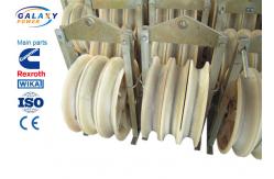 China Nylon Wheel Wire Pulling Blocks , 3 Sheave Galvanized Steel Wire Pulling Pulley supplier