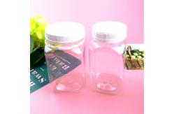 China 320ml White Screw Cap Square Plastic Juice Bottles Shrink Wrapped supplier