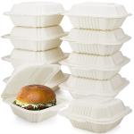 Eco-friendly customized hamburger box fast food grade corn starch clam box container lunch packaging box for sale