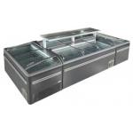 Supermarket Glass Top Sliding glass door Island Freezer R404a R290 490L 610L for sale