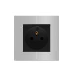 16A France Electrical Power Socket Small Module Metal Panel 86mm for sale