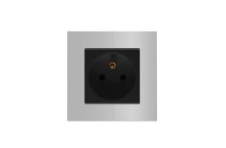 China 16A France Electrical Power Socket Small Module Metal Panel 86mm supplier