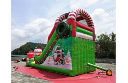 China Santa Claus Commercial Inflatable Slide Christmas Bouncy Castle For Public supplier