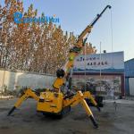 Yellow Color Engine Type 3ton Construction Mini Spider Crane With Fly Jib for sale