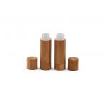 Custom Empty Cosmetic Lip Balm Tube Bamboo Covered Lipstick 3.5g
