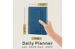 China Night Blue 2023 Weekly Planner , Spiral Daily Weekly Planner FSC Paper Monochrome Pages supplier