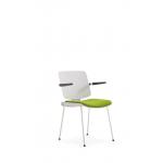Stackable Plastic PP Office Chair With Writing Pad Aluminium Alloy Wordpad