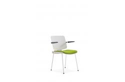China Stackable Plastic PP Office Chair With Writing Pad Aluminium Alloy Wordpad supplier