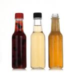 Woozy Square Glass Juice Bottles Empty Glass Ketchup Bottle 10Oz for sale