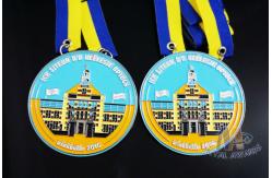 China Full Soft Enamel Circle Shape Metal Award Carnival Medals With Two Ribbon Loop supplier