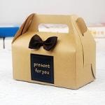 Delicate Cake Paper Box Packaging With Ribbon And Customized Picture
