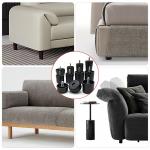 Round Plastic Height Increasing Sofa Feet Black Furniture Support Leg Accessories