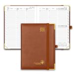 Weekly Planner 22-23 Brown Vertical Layout with Hourly Schedule And Easy-Track Corners for sale
