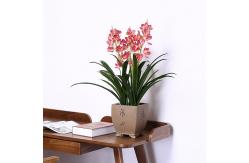 China High Lifelike 80cm Artificial Cymbidium Fabric Flowers House Table Decoration supplier