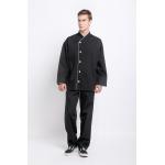 240 GSM Polyester 65% Cotton 35% Long Sleeve Feed Off Arm Black Chef Coat for sale