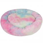 Rainbow Plush Round 50*10cm Plush Pet Beds Unique Design for sale