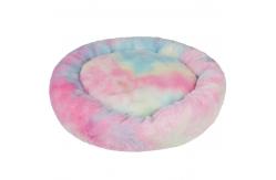 China Rainbow Plush Round 50*10cm Plush Pet Beds Unique Design supplier