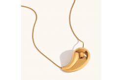 China Customized 18K Gold Teardrop Necklace 45+5cm Brass Teardrop Necklace supplier