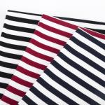 Custom Cotton Lycra Rib Knit Fabric Summer T Shirt Plain Striped Material for sale