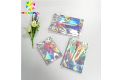China Clear Front Hologram Foil Pouch Packaging Three Side Seal Bags Recyclable k supplier