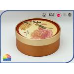 Golden Stamp Mooncake Packing Recycled Paper Tube Cylindric Box for sale