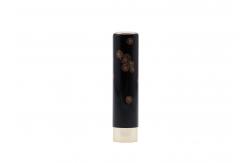 China Black Round Lip Balm Containers Magnet Press Button Tube With Printing supplier