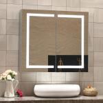 Modern Wall Mounted Backlit Bathroom Mirror Cabinet With Touch Sensor for sale