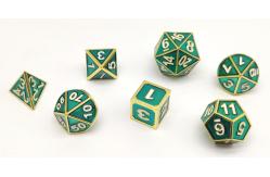 China Lightweight Practical Green Dice Set , Wear Resistant Green Metal DND Dice supplier