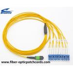 MPO To LC Fiber Optic Patch Cord SM 12core Yellow Single Mode LSZH Materila for sale