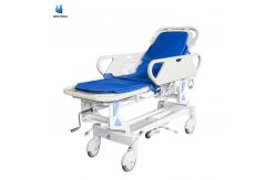 China Adjustable Stretcher Trolley For Patients Hospital Gurney With Locking Wheels IV Pole supplier