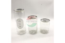 China 250ml Cylinder Transparent Plastic Soft Drink Cans With Lid SGS FDA QS supplier