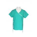 180 GSM Polyester 65% Cotton 35% V Neck Green Nurse Uniform With Ties for sale