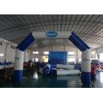 Custom Welding White Blue Inflatable Entrance Arch With Logo Print For Promotion for sale