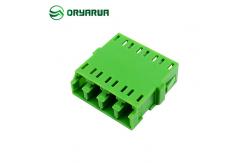China Dissymmetric Quad LC Fiber Optic Adapter Multimode With Flange supplier