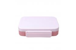 China Leak Proof PP Rectangular Bento Lunch Box With Lid Dishwasher Safe Light Pink supplier