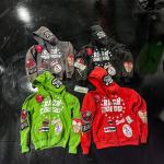Embroidered Hoodie Streetwear Cropped Zip Up Hoodie Acid Washed Heavyweight for sale