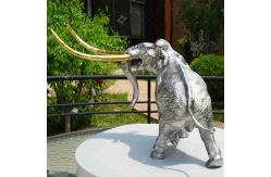 China Electrolysis Effect Stainless Steel Howling Elephant Sculpture for collection supplier