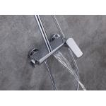 Chrome Shower Set With Thermostatic Mixer , Thermostatic Rain Fall Shower System