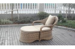 China 2pcs half round rattan and ottoman set supplier