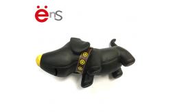 China Black Dog Plastic Piggy Bank Toy Non Phthalate Pvc ABS Pu Material supplier